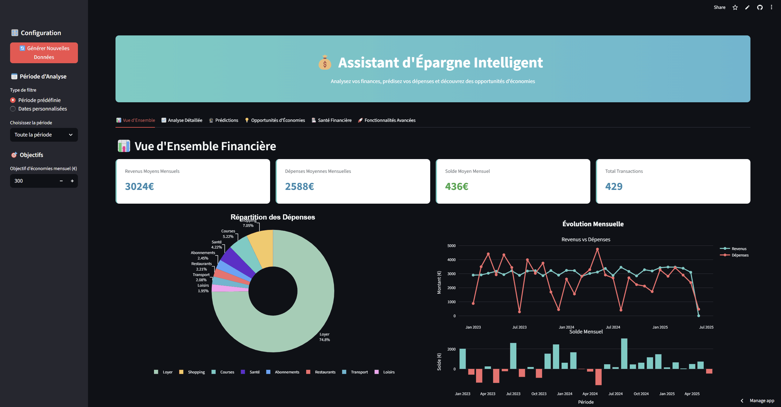 Assistant d'épargne intelligent